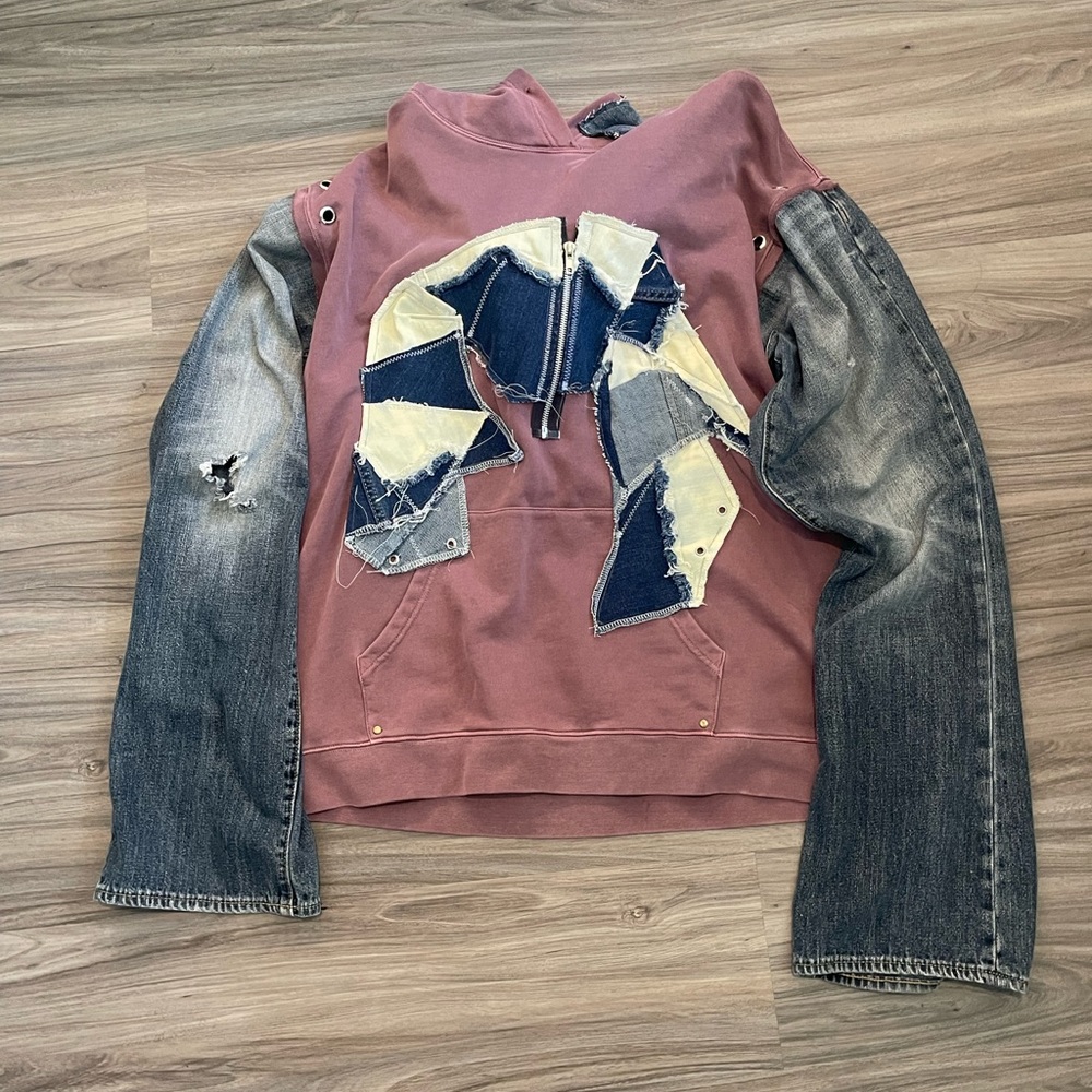 Custom made hoodie with long long sleeves